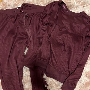 Lauren Conrad Maroon Pajama Set (sold together)